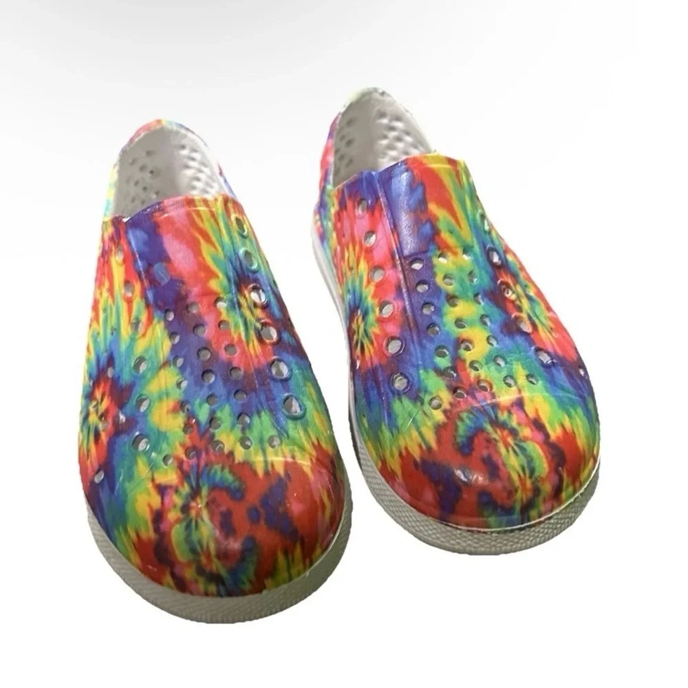 Toddler Rainbow Tie Dye Slip On Water Sneaker Shoes Size 11